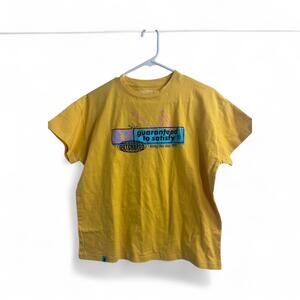 Dutch Bros Guaranteed to Satisfy Yellow Graphic T-Shirt Medium